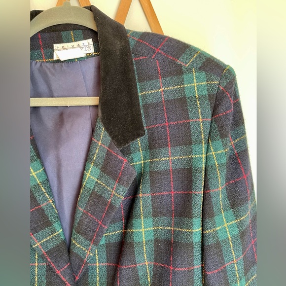 Vintage Plaid Blazer by Private Concepts | 12 | Preppy | Clueless | 90s - Picture 5 of 6